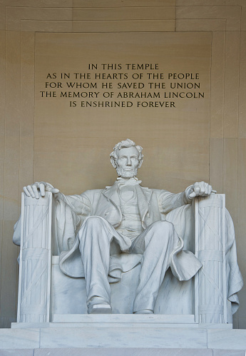 The Lincoln Memorial is an American memorial built to honor the 16th President of the United States, Abraham Lincoln. It is located on the National Mall in Washington, D.C. and was dedicated on May 30, 1922. The architect was Henry Bacon, the sculptor of the main statue (Abraham Lincoln, 1920) was Daniel Chester French, and the painter of the interior murals was Jules Guerin.