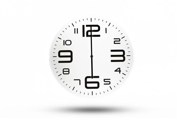 istock Watch black background walk 6 o'clock. 1248071486