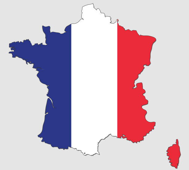 istock Map of France, Filled with the National Flag 1248071499