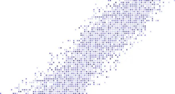 Vector illustration of blue pixel diagonal