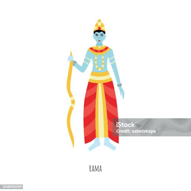 Cartoon Rama Isolated Hindu God With Blue Skin From Ramayana Poem Stock  Illustration - Download Image Now - iStock