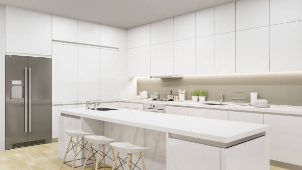 istock Cabinet of modern kitchen in luxury house. 1248100847