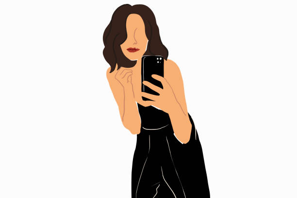 istock Elegant woman in black dress 1248114224