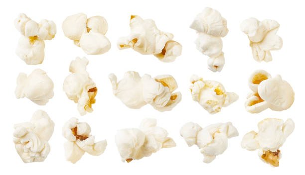 istock Set of salted popcorns, isolated on white background. 1248117577