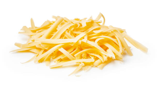 istock Grated cheese isolated on white background. Slices cheese. 1248118928