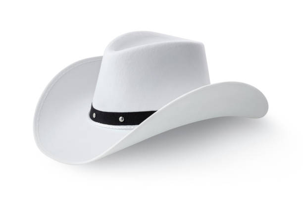 White cowboy hat White cowboy hat isolated on white background. Photo with clipping path. cowboy hat stock pictures, royalty-free photos & images