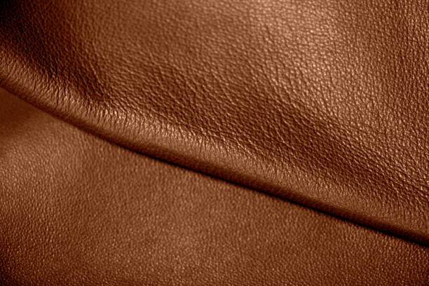 istock The texture of genuine leather. Brown background. 1248124130