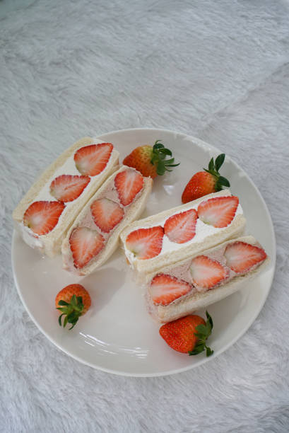 istock Strawberry fresh cream sandwich. 1248125683