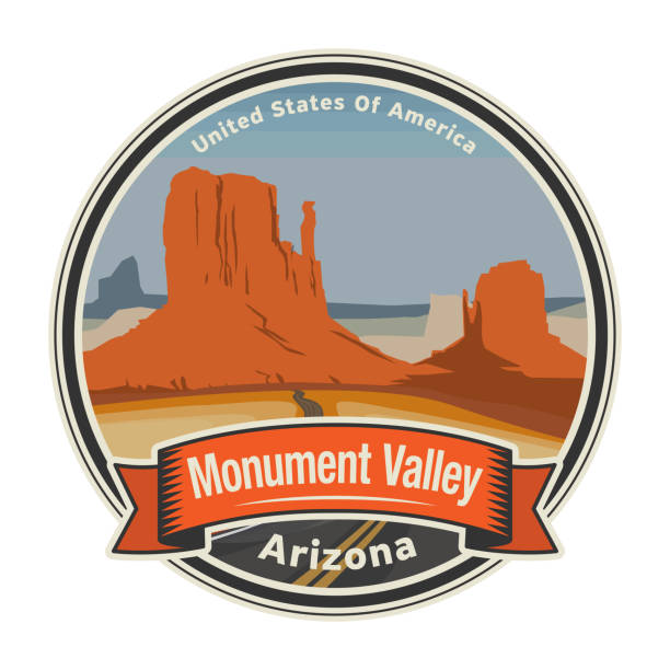 Monument Valley, Arizona, United States. Vector Desert landscape. Monument Valley, Arizona, United States. Vector illustration west mitten stock illustrations