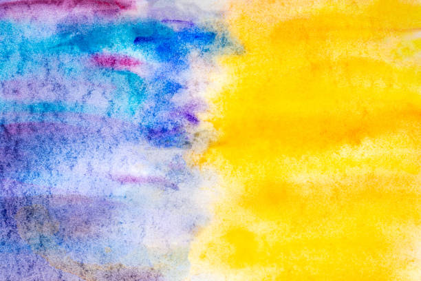 istock Abstract blue yellow watercolor background 1248130912
