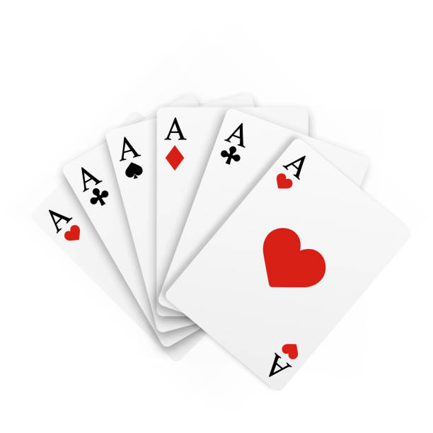 istock Set of four of a kind aces playing cards. Realistic vector 1248131181