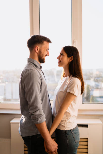 istock The lovely couple spends time together smiling 1248131859