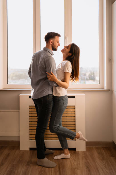 istock The lovely couple spends time together smiling 1248131864
