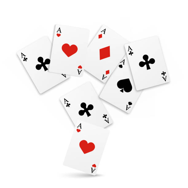 istock Set of four of a kind aces playing cards. Realistic vector 1248131890