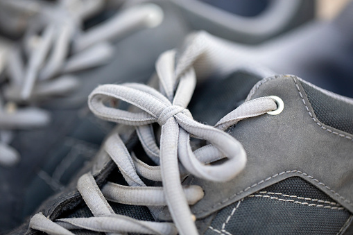 close up view of sport shoes
