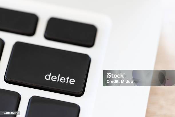 External Computer Delete Button Delete Button On Keyboard Of Laptop Stock Photo - Download Image Now ...