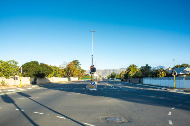 istock Empty street covid 19, Strand , South Africa 1248134110