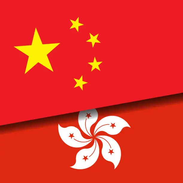 Vector illustration of Relations between Hong Kong and China