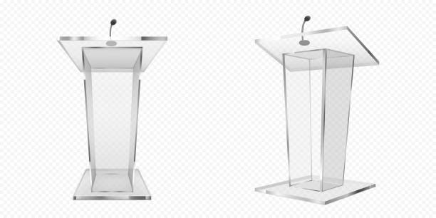 istock Glass pulpit, podium or tribune, rostrum stand 1248136200