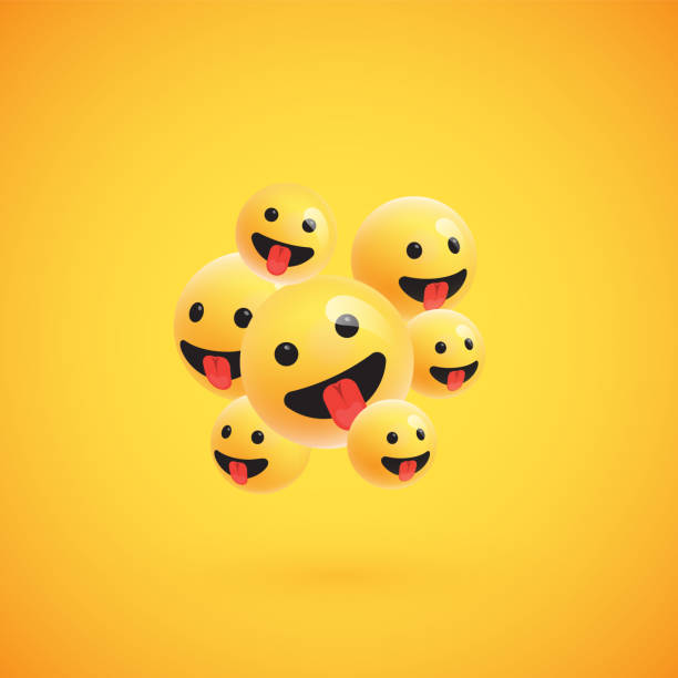 istock Group of high detailed yellow emoticons, vector illustration 1248136911