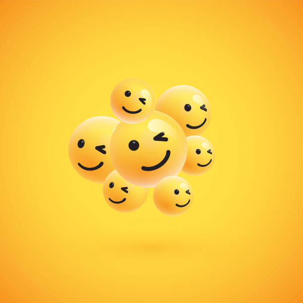istock Group of high detailed yellow emoticons, vector illustration 1248137667