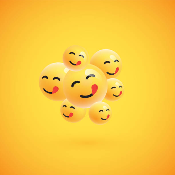 istock Group of high detailed yellow emoticons, vector illustration 1248137914