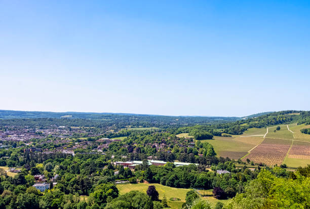 View of Surrey Hills - Surrey, United Kingdom View of Surrey Hills - Surrey, United Kingdom surrey england stock pictures, royalty-free photos & images