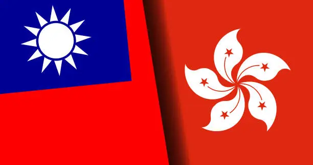 Vector illustration of Relations between Hong Kong and Taiwan