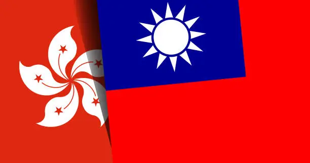 Vector illustration of Relations between Hong Kong and Taiwan