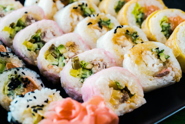 istock Japanese food, assorted sushi, Colorful sushi composition 1248153726