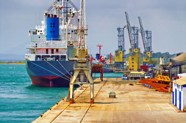 istock Cargo ship at the port of Bizerte, Tunisia 1248157910
