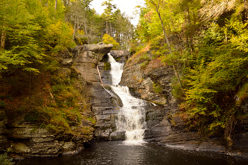 Raymondskill Falls in Delaware Water Gap National Recreation Area in Pennsylvania, USA.