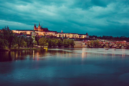 Vltava River And Charles Bridge In Prague, Czech Republic