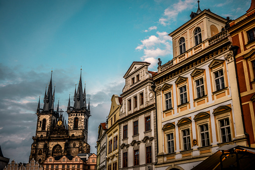 Church Of Our Lady before Týn And Apartment Buildings In Prague, Czech Republic