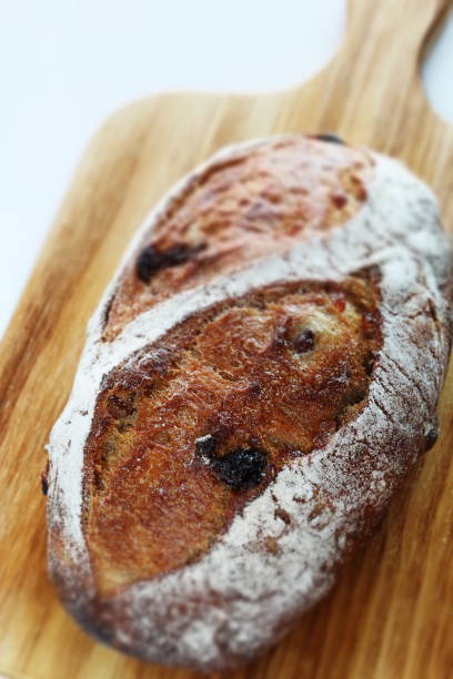 istock Dried fruit raisin French bread with copy space 1248179133