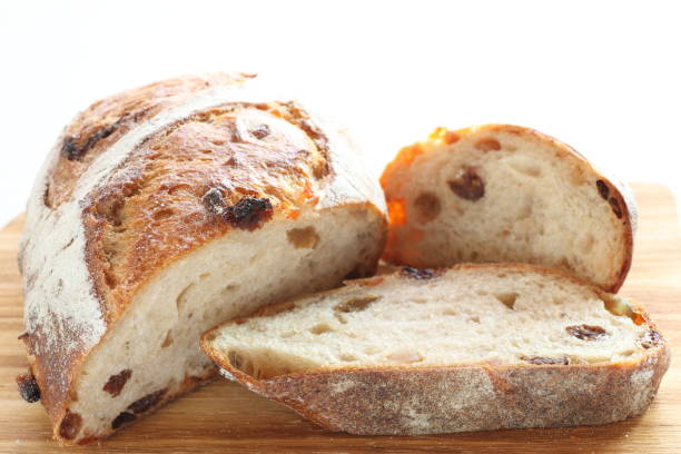 istock Dried fruit raisin French bread with copy space 1248179367