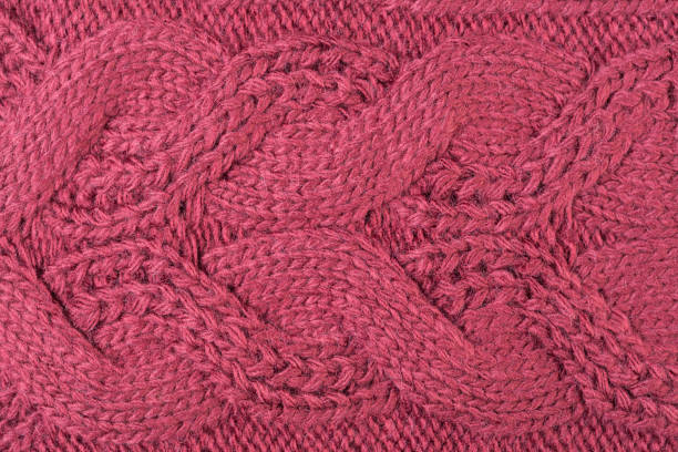 istock texture of woolen knitted fabric, large pattern, burgundy color, macro 1248181815