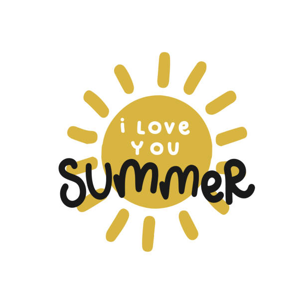 istock summer i love you and the sun, lettering hand drawing calligraphy, vector 1248183492