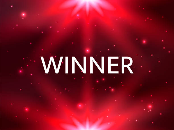 istock Winner text on a shiny red background. Vector stock illustration for banner or poster 1248185865