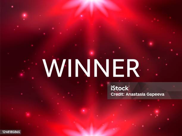Winner Graphics Red Winner Text On A Shiny Red Background Vector Stock Illustration For ...