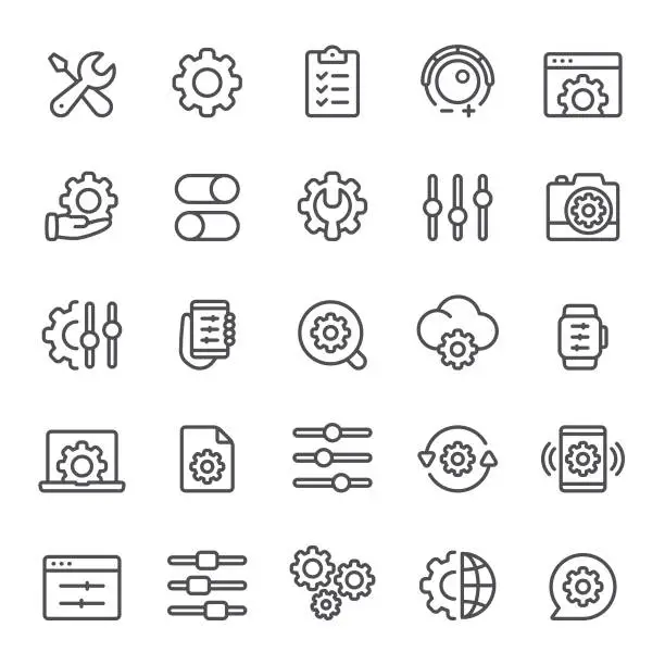 Vector illustration of Settings Icons