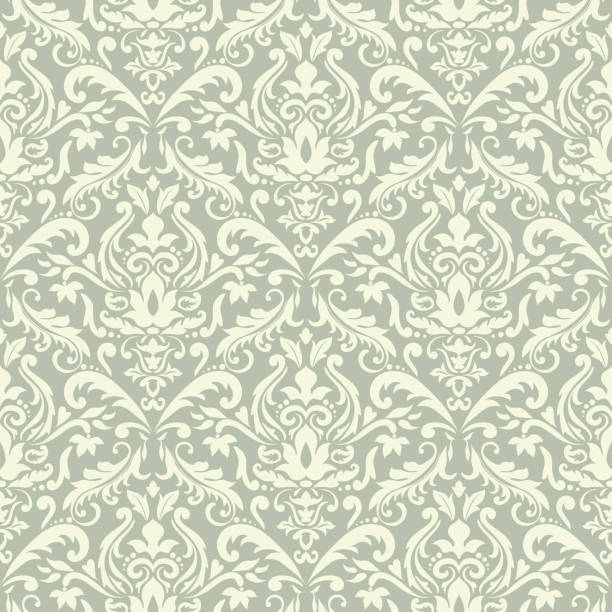 elegante florale nahtlose vektormuster - wallpaper pattern silk pattern rococo style stock-grafiken, -clipart, -cartoons und -symbole