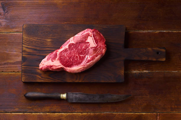 istock Top view Black Angus prime beef rib eye steak 1248210963