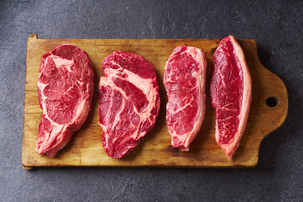istock Variety of fresh Black Angus Prime raw beef steakes 1248210971