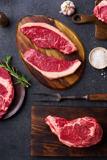 istock Variety of fresh Black Angus Prime raw beef steakes 1248210989