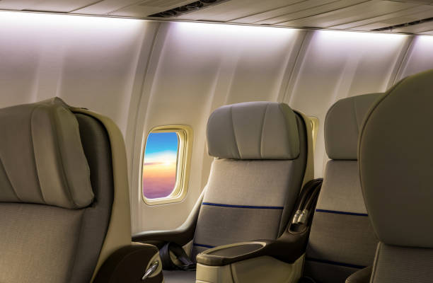 istock Seat rows in an airplane cabin 1248211804
