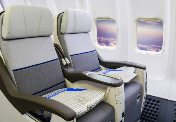 istock Seat rows in an airplane cabin 1248211807