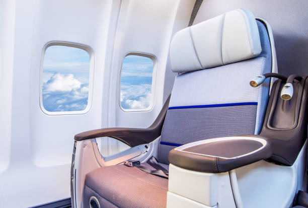istock Seat rows in an airplane cabin 1248211831