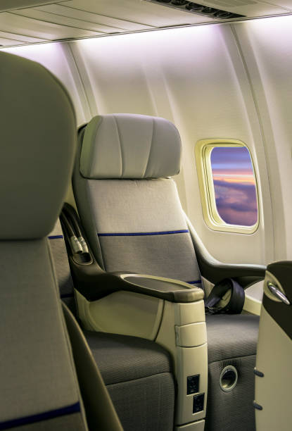 istock Seat rows in an airplane cabin 1248211866