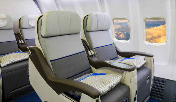 istock Seat rows in an airplane cabin 1248211873